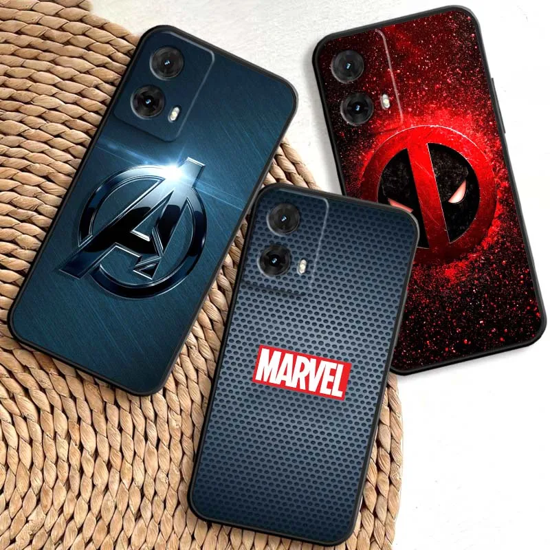 

M-M-MarvelS Logo Anime For Motorola G85 Edge 50 G24 G35 G14 G04 40 G72 G34 G G54 G13 G32 5G Black Phone Case Cover