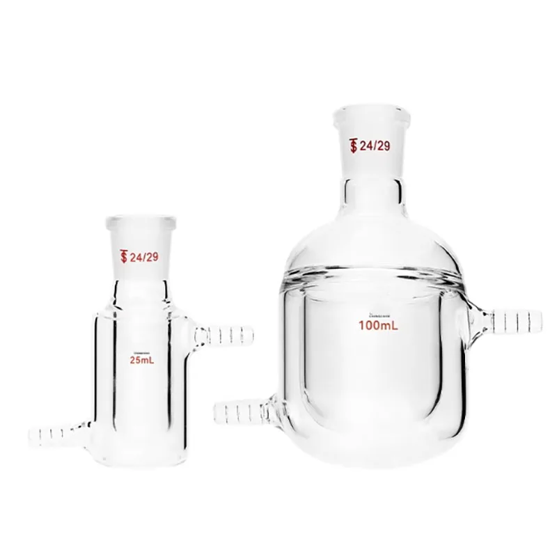 Single-port double-layer jacketed reactor high temperature resistant laboratory double-layer jacketed glass with scale