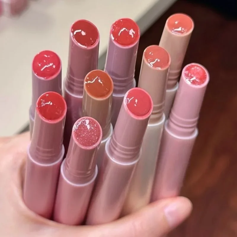 Joocyee solide brillant à lèvres miroir eau Glossey bouche rouge à lèvres glaçure hydratant couleur des lèvres avec vitamine E brillant finition rouge à lèvres