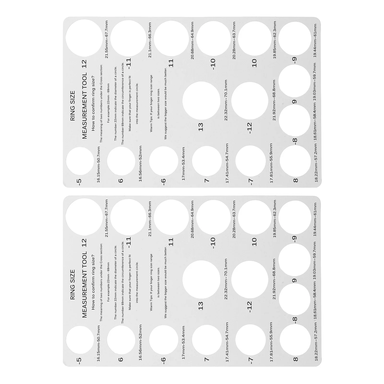 

2 Pcs Ring Finger Measuring Tool Measurement Making Tools Jewelry Size Gauge Supplies Board