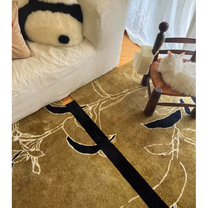 

Oriental fashionable irregular living room carpet new Chinese aesthetics French medieval anti-cat scratch senior bedroom