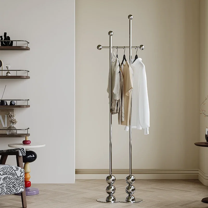 European Sle Home Use Stainl Steel Clothes Drng Ra Simple Luxury Bedroom Overnight Clothes Storage Floor Standing Co...