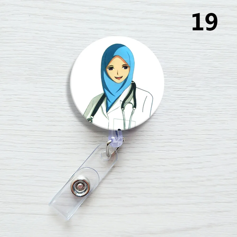 1PC Exhibiton Retractable Clips Badge Reel Doctor Office Supplies Badge Holder Clip Card Holder Clip Name Card Holder