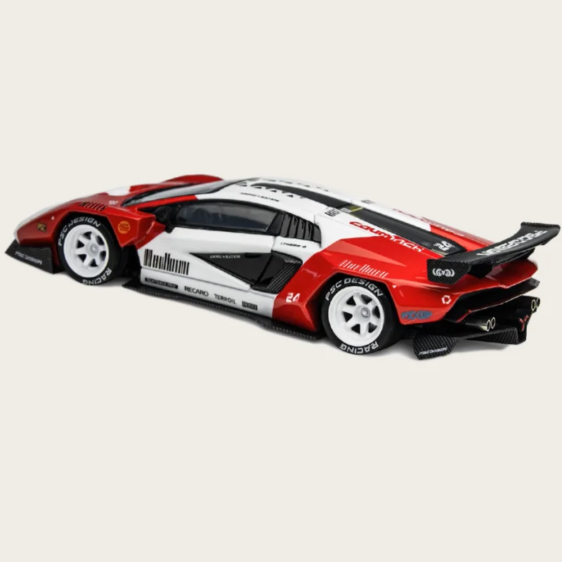 TM Diecast 1/64 Skala Model Samochodu Lamborghini ze Stopu Metali Lamborghini Countach V Czerwony Pojazd Zabawka dla Chłopców Prezent Oryginalne Opakowanie