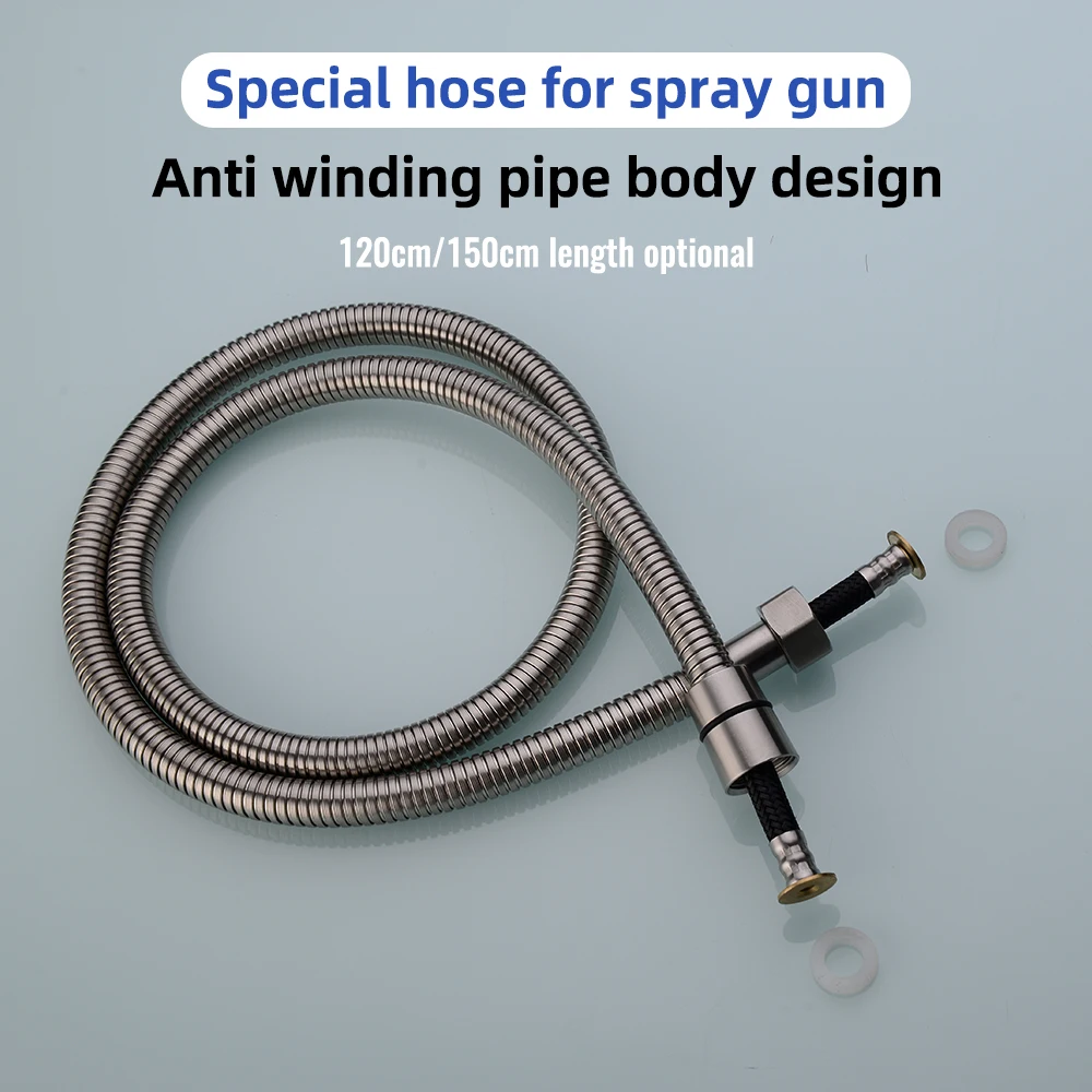 

1.2m/1.5m Flexible Stainless Steel Plumbing Hose Shower Head Tube Flexible Bathroom Pipe Bath Accessories hose.