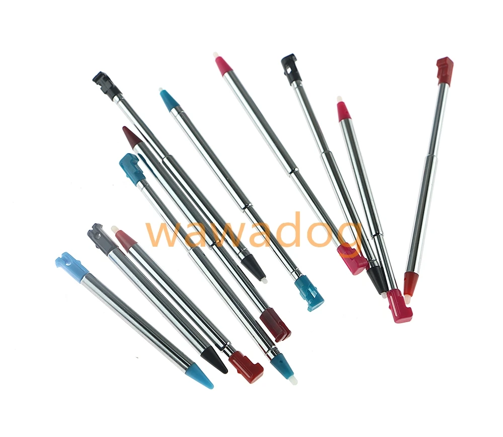 100 Uds corto ajustable para Nintendo 3DS lápiz táctil de lápiz óptico retráctil de Metal extensible
