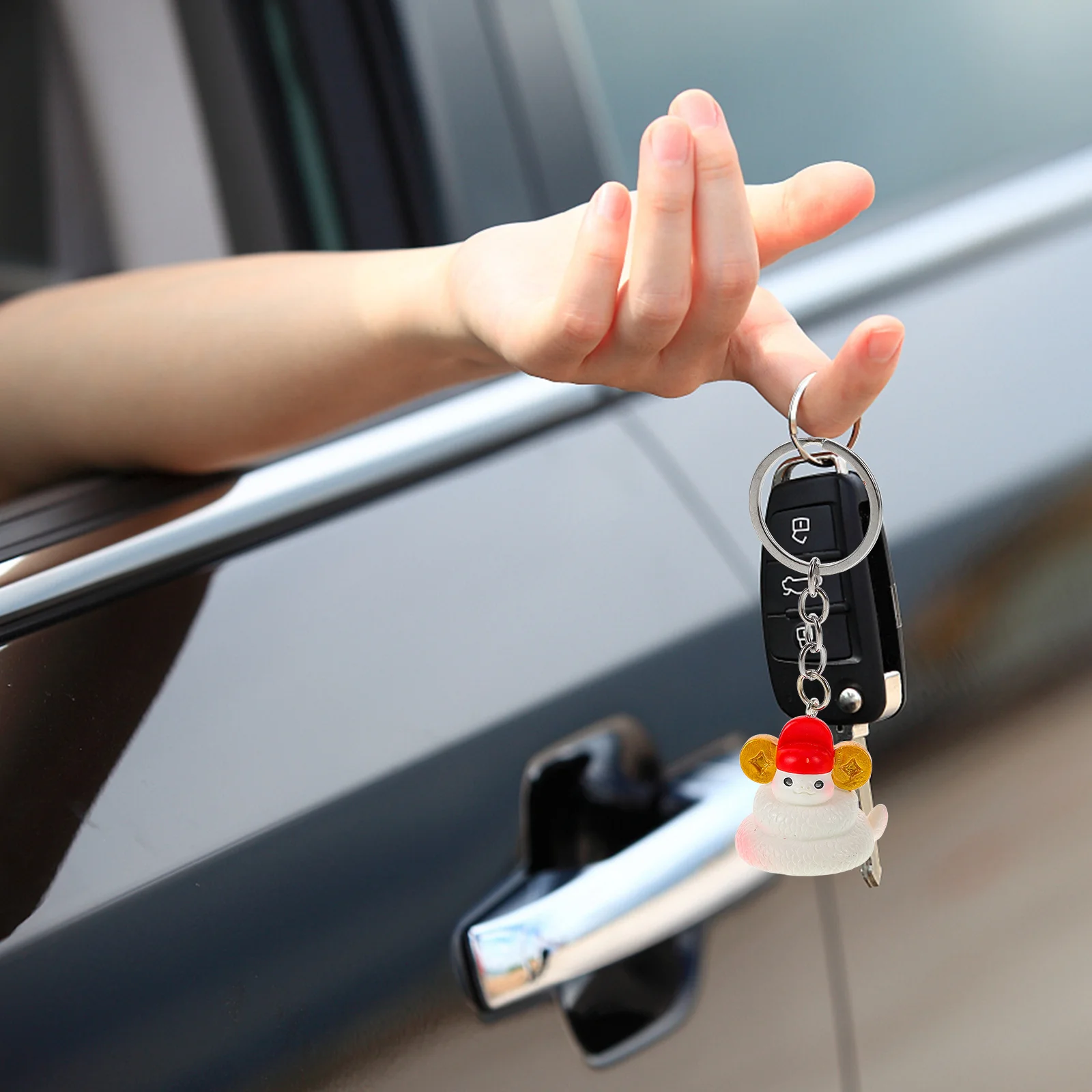 

Year of The Snake Keychain 2025 Cute Chinese New Year Resin Charm for Car Keys Bag Backpack Hanging Ornament Good Luck Lucky