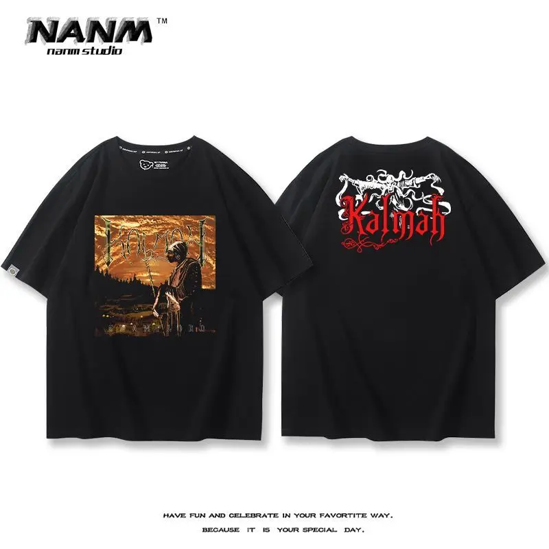 KALMAH ملك المستنقع تي شيرت الرجال والنساء الصيف الفنلندية ميلودي الموت المعادن روك خمر نصف كم القطن الخالص