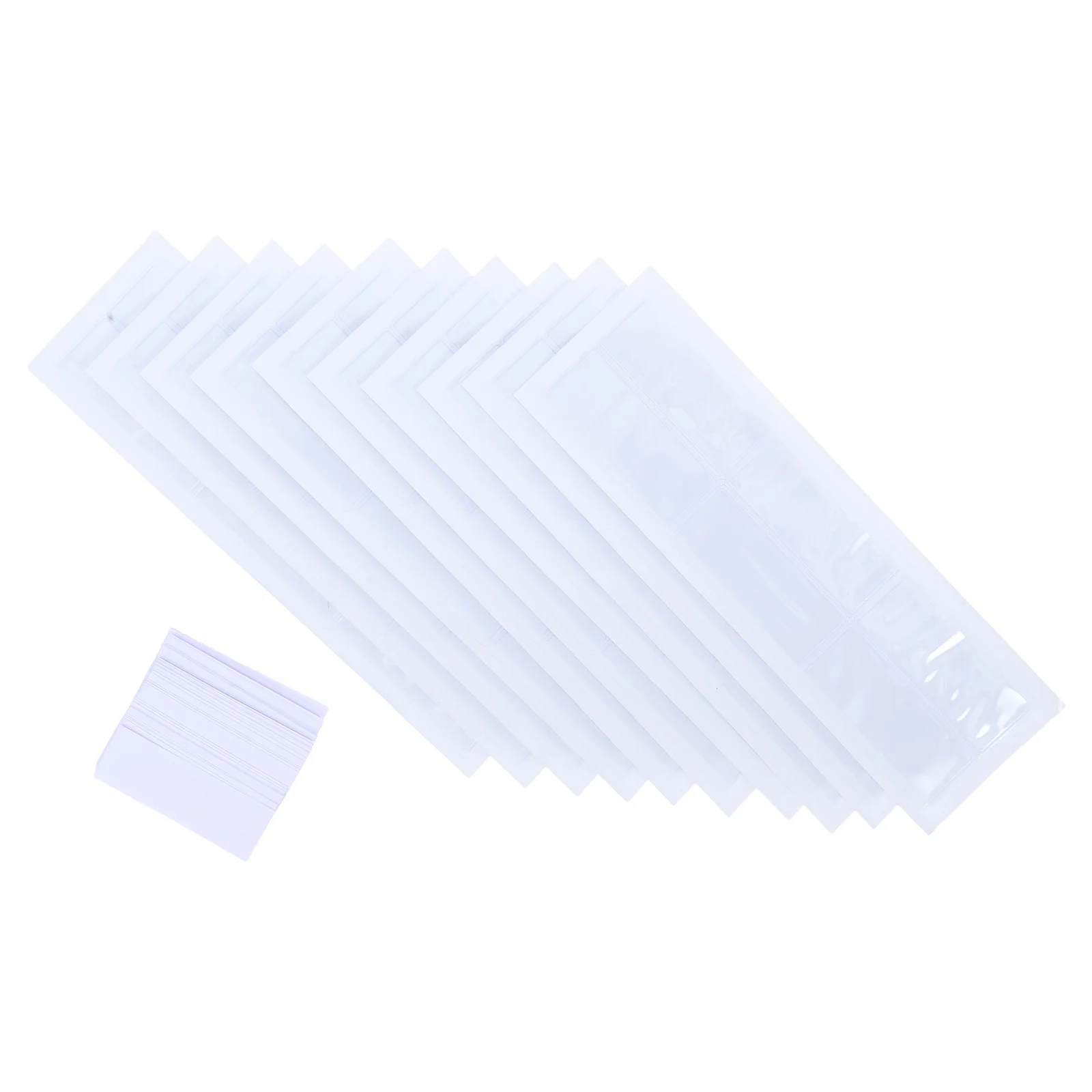 

50Sets Clear Plastic Self Adhesive Card Sleeves Label Holders Transparent Pockets for Office File Organizers Label Protectors