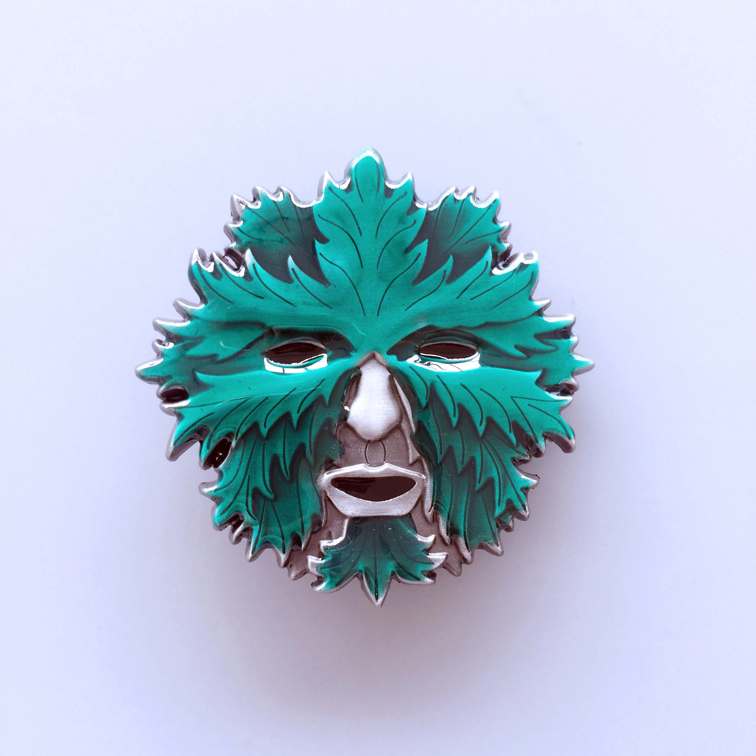 New Vintage Enamel Green Man Face Belt Buckle Gurtelschnalle Boucle de ceinture BUCKLE-WT031