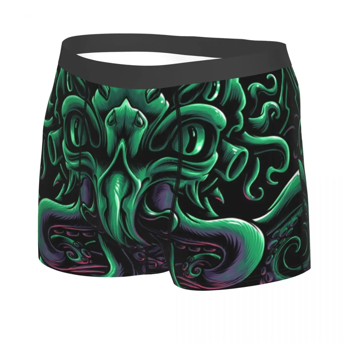 Custom Lovecraft Cthulhu Underwear Stretch The Old God of R'lyeh Graphic Boxer Briefs Shorts Panties Soft Underpants For Homme