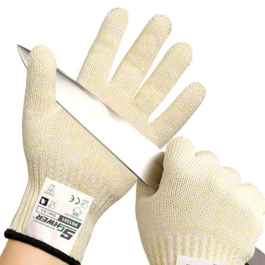 

SlicePro ANSI A9 Cut Resistant Gloves, Food Grade Cutting Gloves for Kitchen Food Prep, Mandoline Gloves for Meat Cutting, Oyst