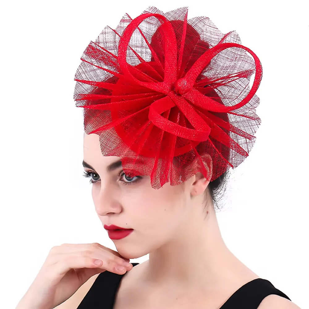 Stylish Mesh Hair Ornament With Butterfly Bows Design Fascinators Hat Wedding Bridal Hat For Women And Girls
