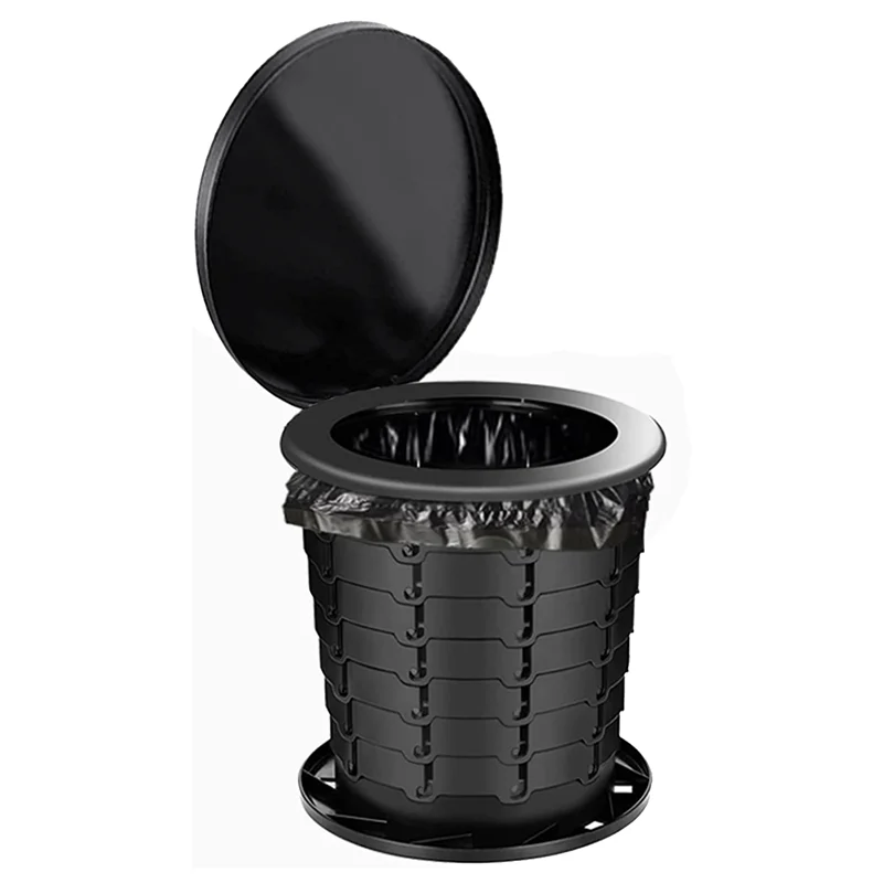 AS96-1세트 휴대용 화장실 성인 및 어린이용 야외 캠핑용 화장실 및 비상용 미니 화장실 접이식 여행용 자동차 화장실 플라스틱