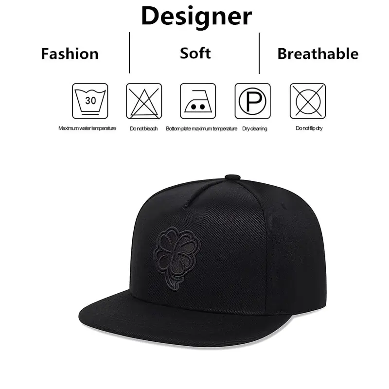 Unisex Clover Embroidery Hip-hop Hats Spring Autumn Outdoor Adjustable Casual Baseball Caps Sunscreen Hat