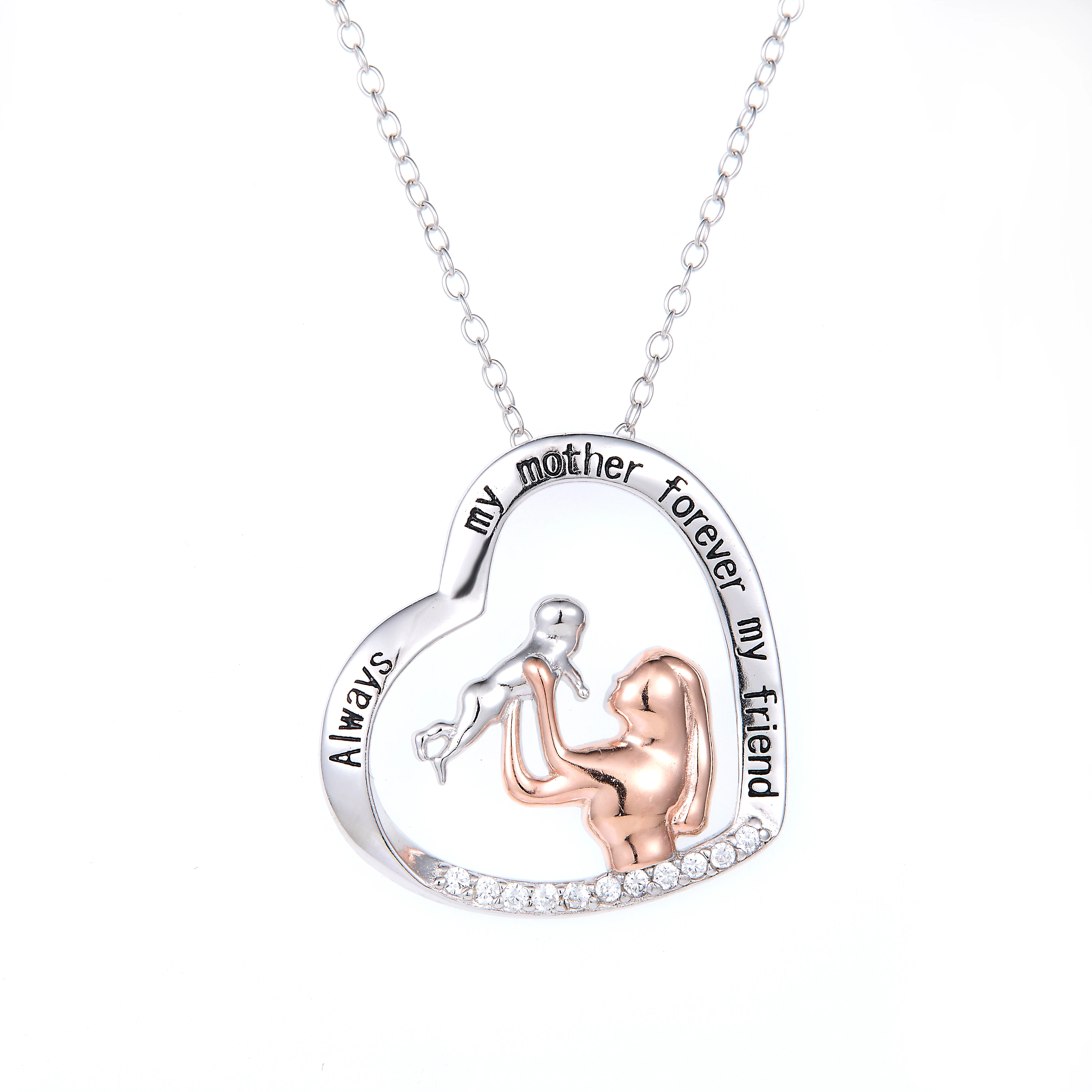 

"Always My Mother Forever My Friend " Pendant 925 Sterling Silver Necklace for Women Mother's Day Gift