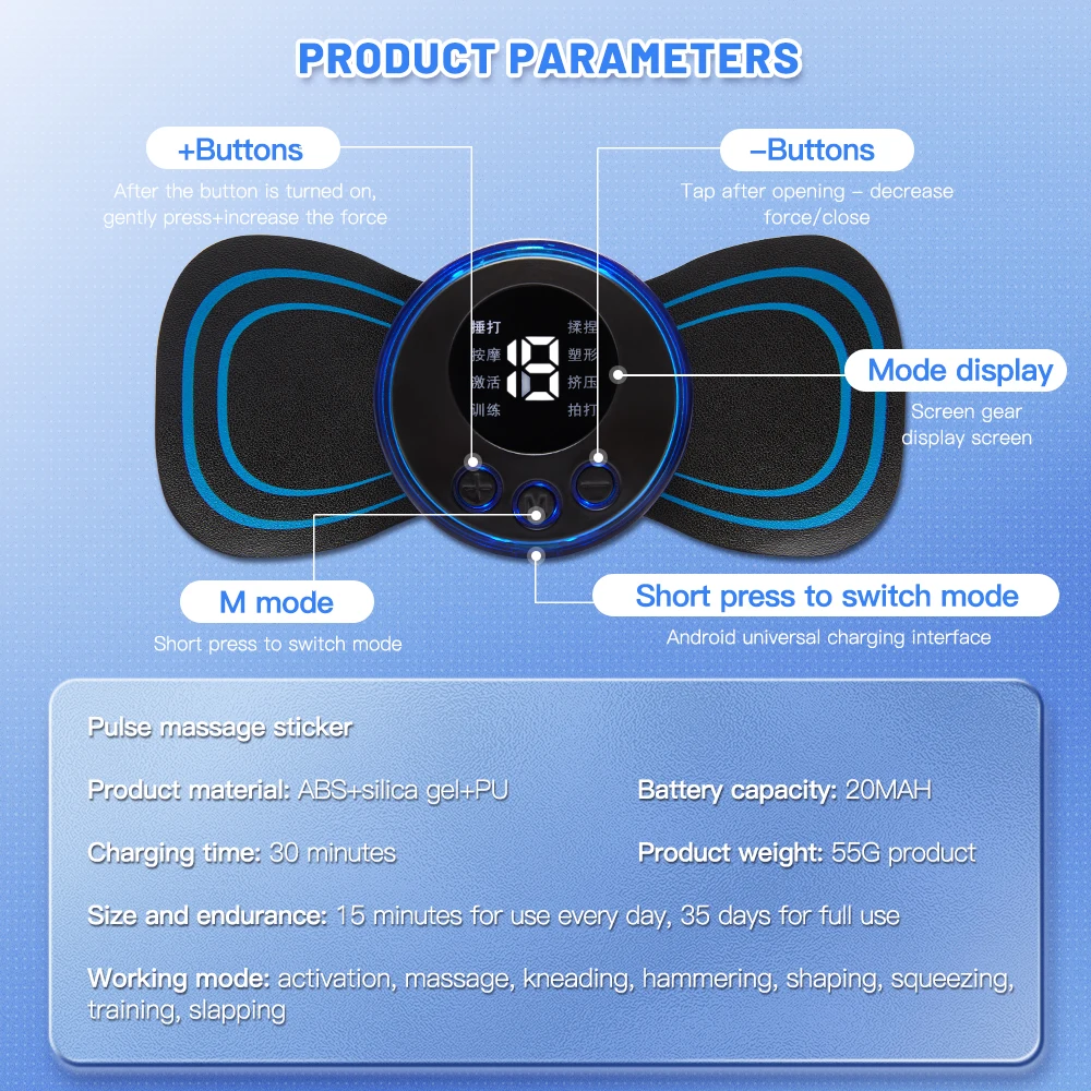 EMS Puls Neck Massager Aufkleber Zehn Zervikale Massageador Zurück Masajeador Patch Muskel Stimulator Schmerzen Relief Gel Pads Bahre