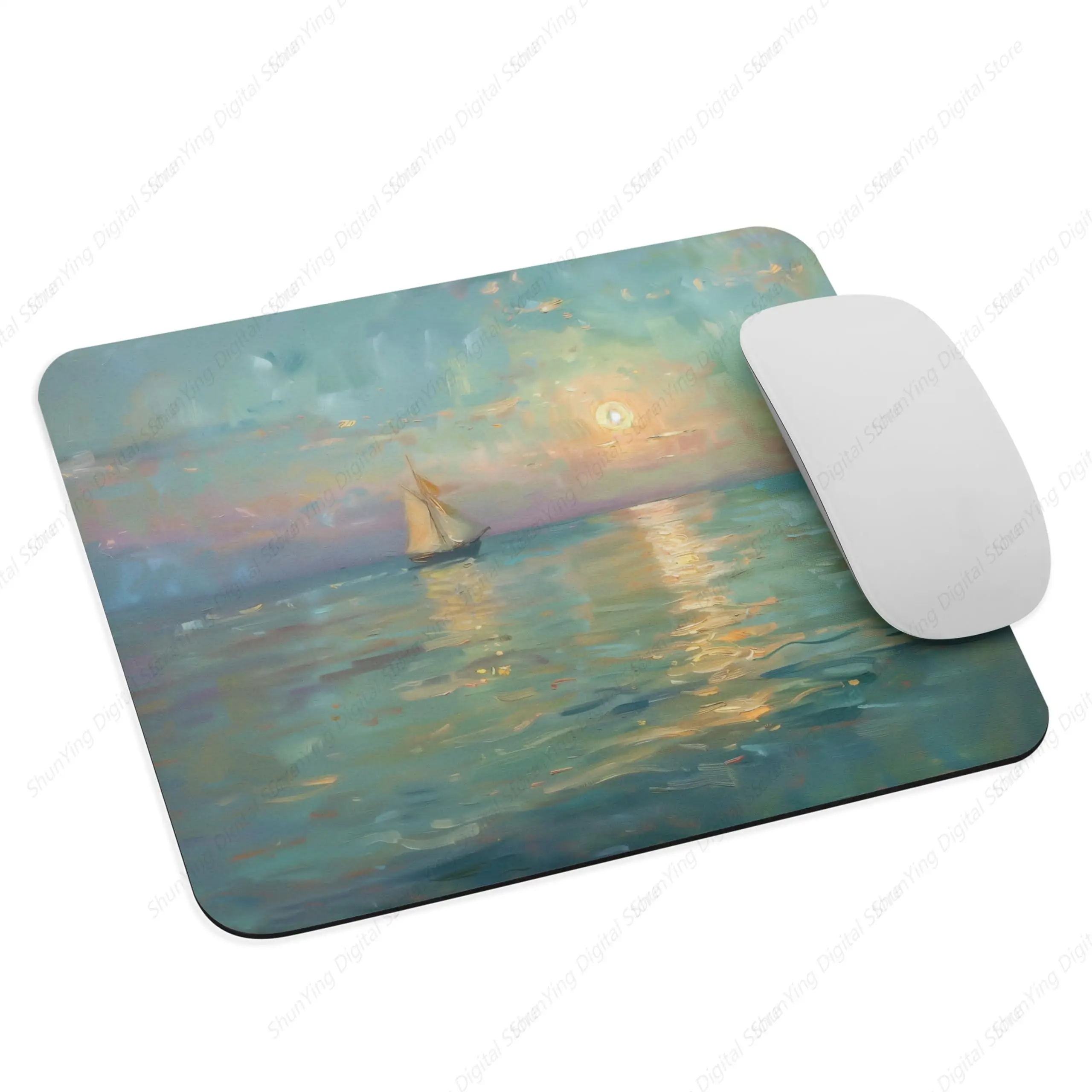 Calm Water Mouse Pad Anti Slip Rubber Mouse Pad Suitable For Gaming Office Laptop 18*22cm