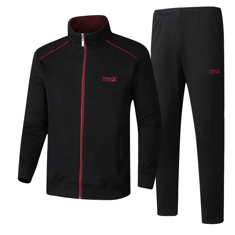 3-teiliger Herren-Sportanzug mit Kragenreißverschluss für Frühling und Herbst, langärmelige Hose, lässiger Sportanzug, Herren-Sporthemd-Set – Detail 3