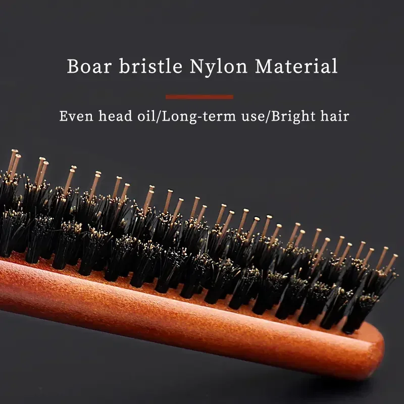 Salon Teasing Back Hair DIY Brushes Boar Bristle Wood Slim Line Comb Hairbrush Extension Hairdressing Professional Styling Tools