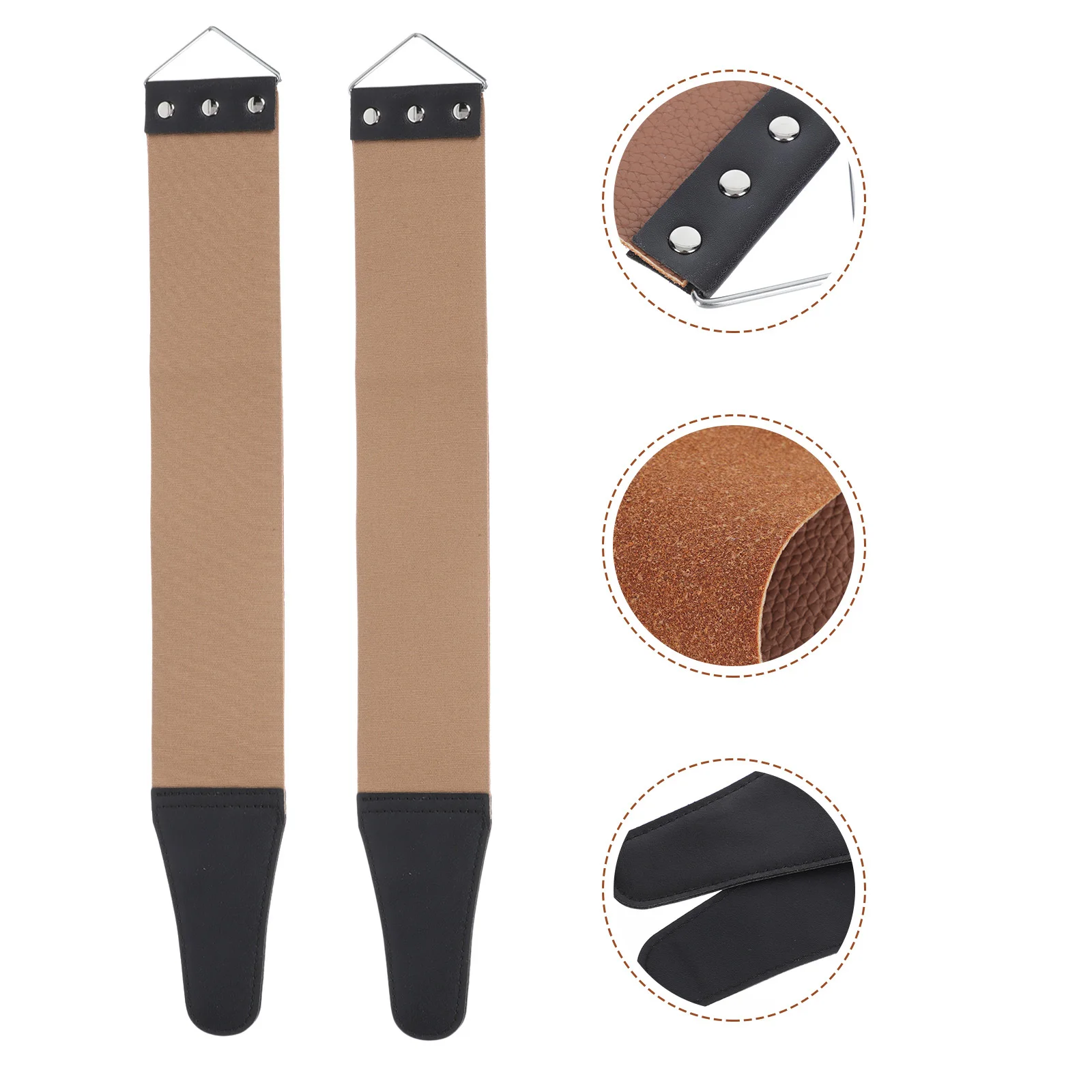 

2Pcs Professional Razor Strop Sharpening Strap for Fine Edges Home Use Barber Shop Shaver Sharpener Tool