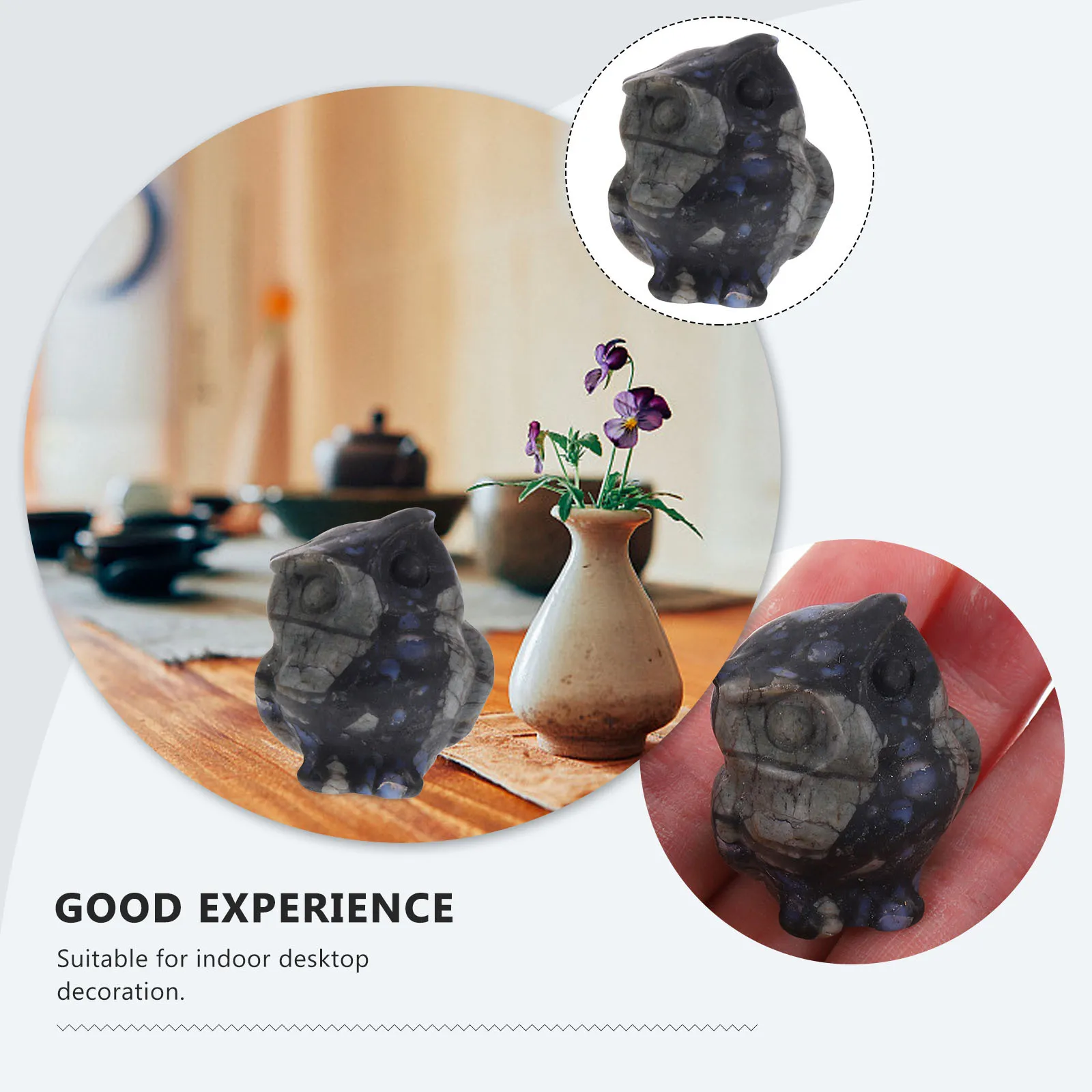 

Crystal Owl Statue Delicate Small Owl Decoration Desktop Ornament for Home Office Coffee Shop Chic Decor Animal Sculpture