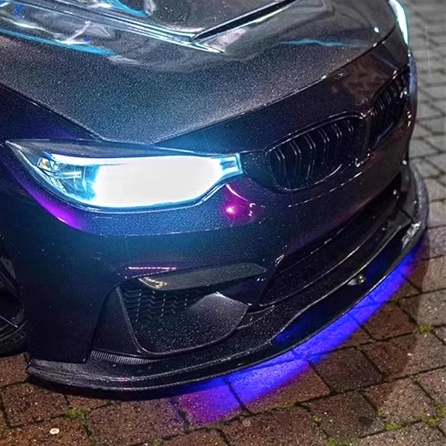 ألياف الكربون PSM نمط الجبهة حافة مصد السيارة المفسد الفاصل لسيارات BMW F80 M3 F82 F83 M4 2014-2020 الجبهة الشفاه طقم الجسم اكسسوارات السيارات #6