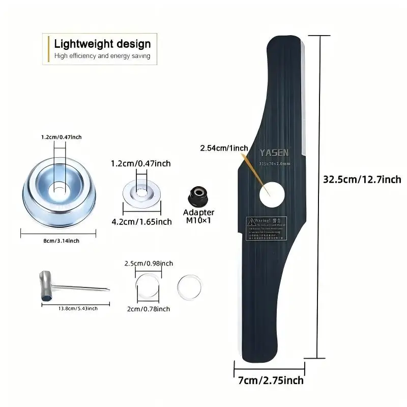 A Set of Universal Double-Edged Weeder Cutters with 6/9 Adapter Kit, Using High Manganese Steel Blades, Lightweight Design, Saving Fuel and Power, Suitable for Rotating Brush Cutting Accessories for Gardening Lawn Mower