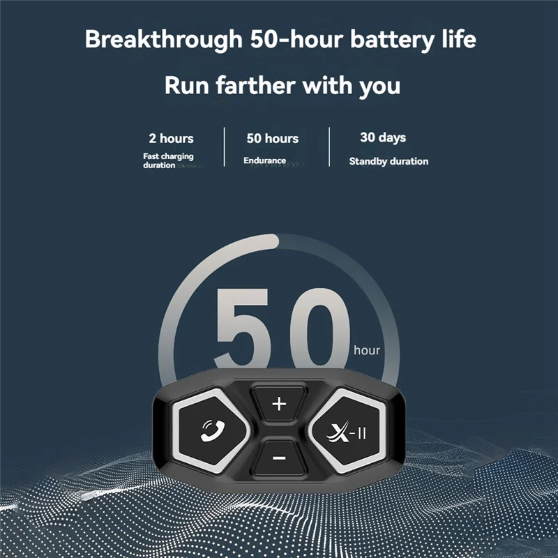 X11 Motorcycle Helmet Bluetooth Headset Ipx6waterproof Music Player Headphone 50 Hour Battery Life Noise Cancel Earphone-TCES