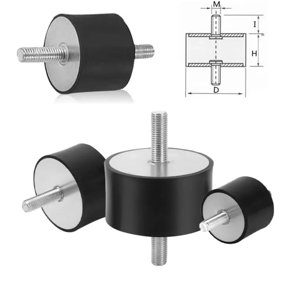 1/2/4/10Pcs VV-Type M3 M4 M5 M6 M8 Double Head Outer Thread  Shock Absorbers Rubber Mount Anti Vibration Dia 8-40mm Silent Block