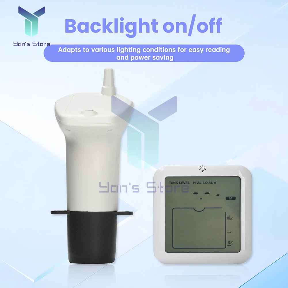 Digital Water Tank Water Level Gauge Ultrasonic Liquid Level Gauge Water Level Monitor With IP65 Waterproof Water Level Alarm