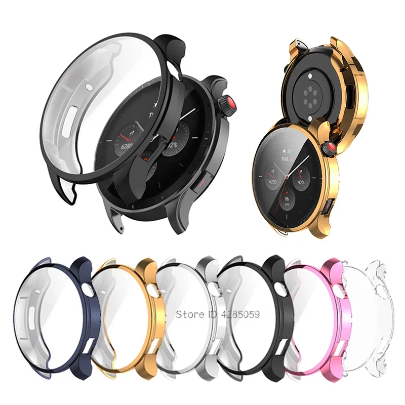 Protective Case Electroplated Huami Amazfit GTR 4 Smart Watch Bumper Protector Frame For Amazfit GTR 4 Full screen Protect Shell