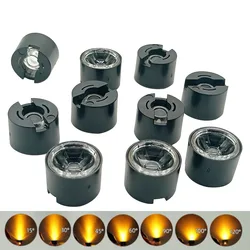 15mm 16mm 19mm 22mm 50pcs15/25/30/45/60/90/120 degrees LED Lens With Black Holder For 1W 3W 5W High Power LED Lamp Light