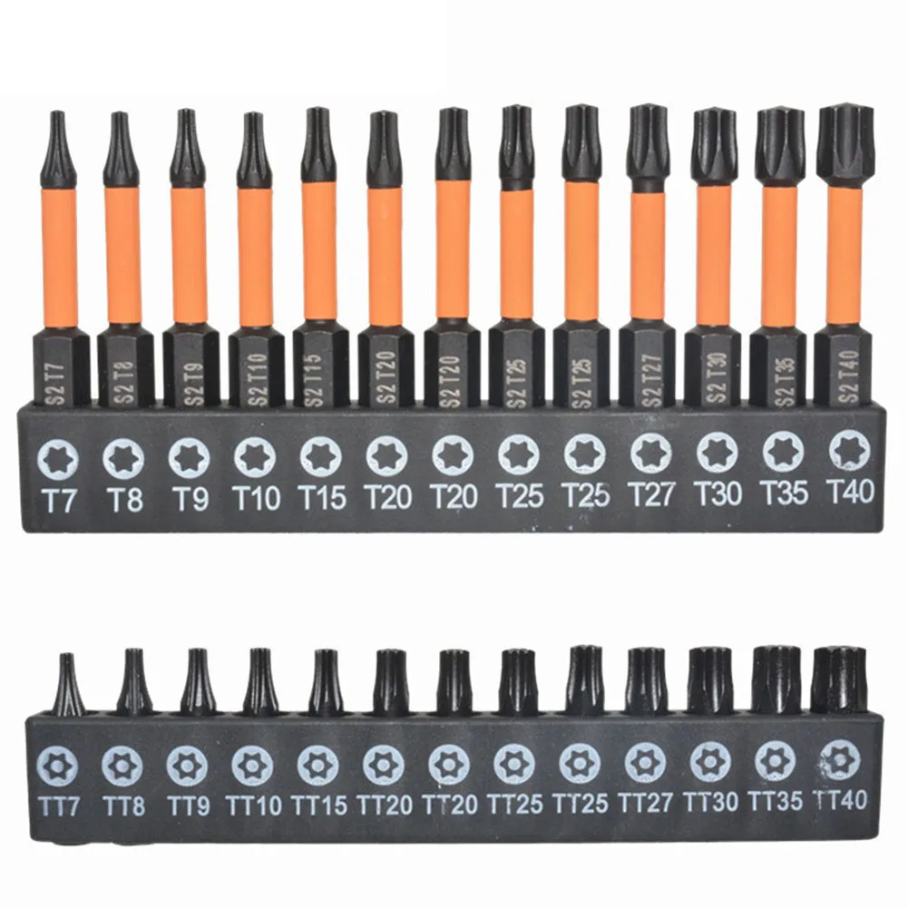 

13pc Trox Screwdriver Bits Set 1/4 Hex Head Solid Screwdriver Quick Change Impact Driver Magnetic Screwdriver Drill Bit 25/100mm