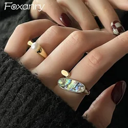 Foxanry Irregular Pattern Pearl Rings For Women Couples Korean Fashion Creative Simple Elegant Sweet Anniversary Jewelry Gifts