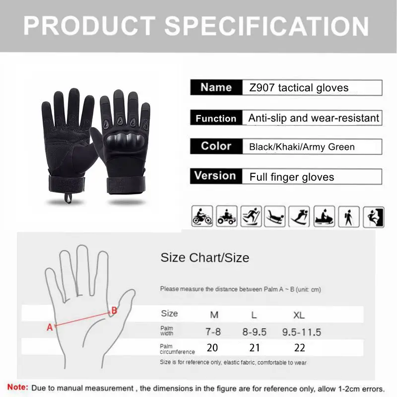 Outdoor Gloves Hiking Glove Non-slip Sports Protection Cycling  Full Finger Fishing Camping Hiking Travel Men Gloves