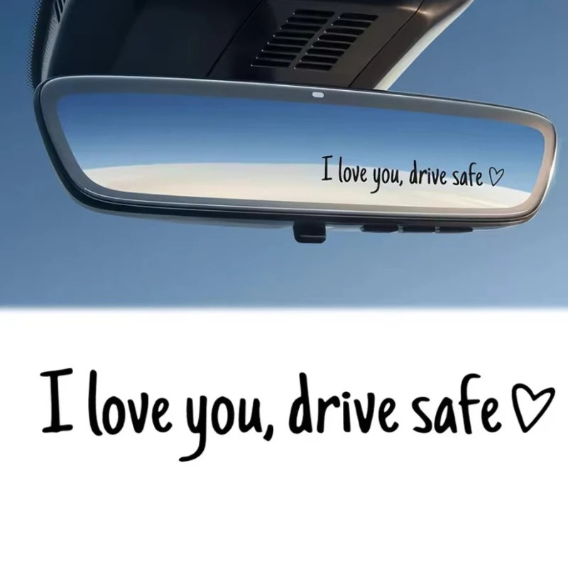 

Наклейка на зеркало заднего вида I Love You — напоминание о безопасности из сердечного фетра для женщин-водителей — прочный винил, стильный автомобильный аксессуар