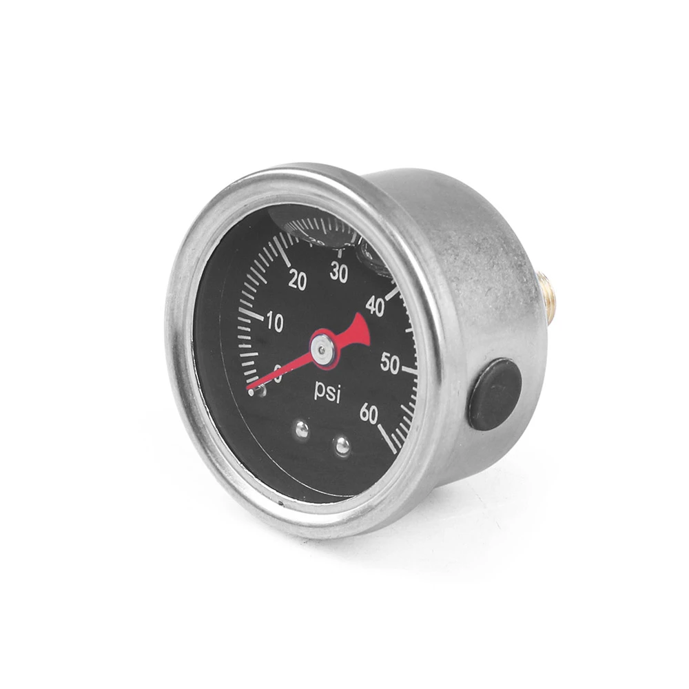 Steel Case Fuel Pressure Gauge Black Universal Adjustable Fuel Pressure Regulator Gauge 0-60Psi 0-100Psi Liquid Chrome