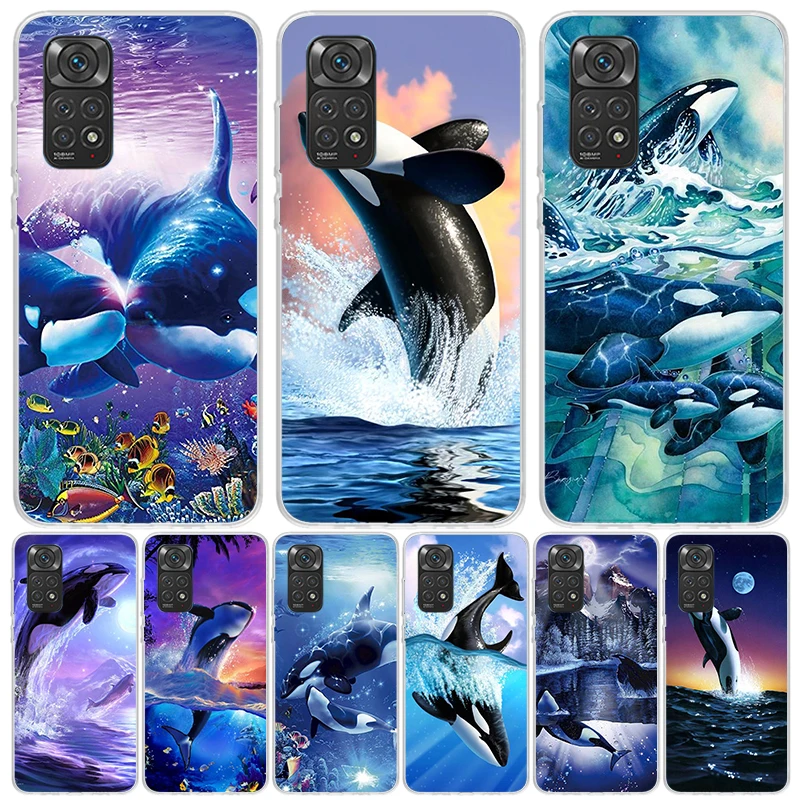 Sea Orcinus Orca Phone Case For Xiaomi Redmi Note 13 12S 12 11S 11T 11E Pro Plus 10S 10 9S 9 8T 8 7 Art Customized Coque Capa