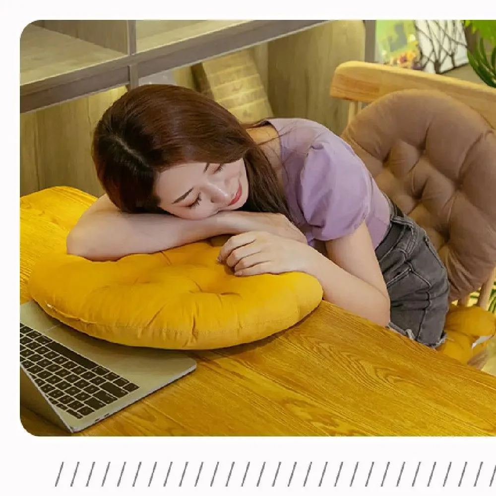 Durable Nap Pillow Round Pad Solid Color Thicken Seat Cushion Non-slip Round Cushion Winter