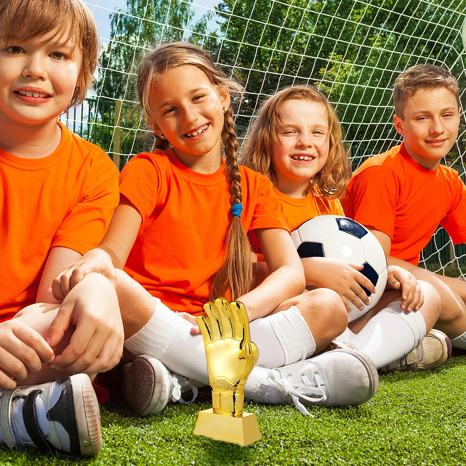 

1pc Goalkeeper Gloves Trophy Soccer Award Decorative Wear Resistant Compact Kids Home Desktop School Party