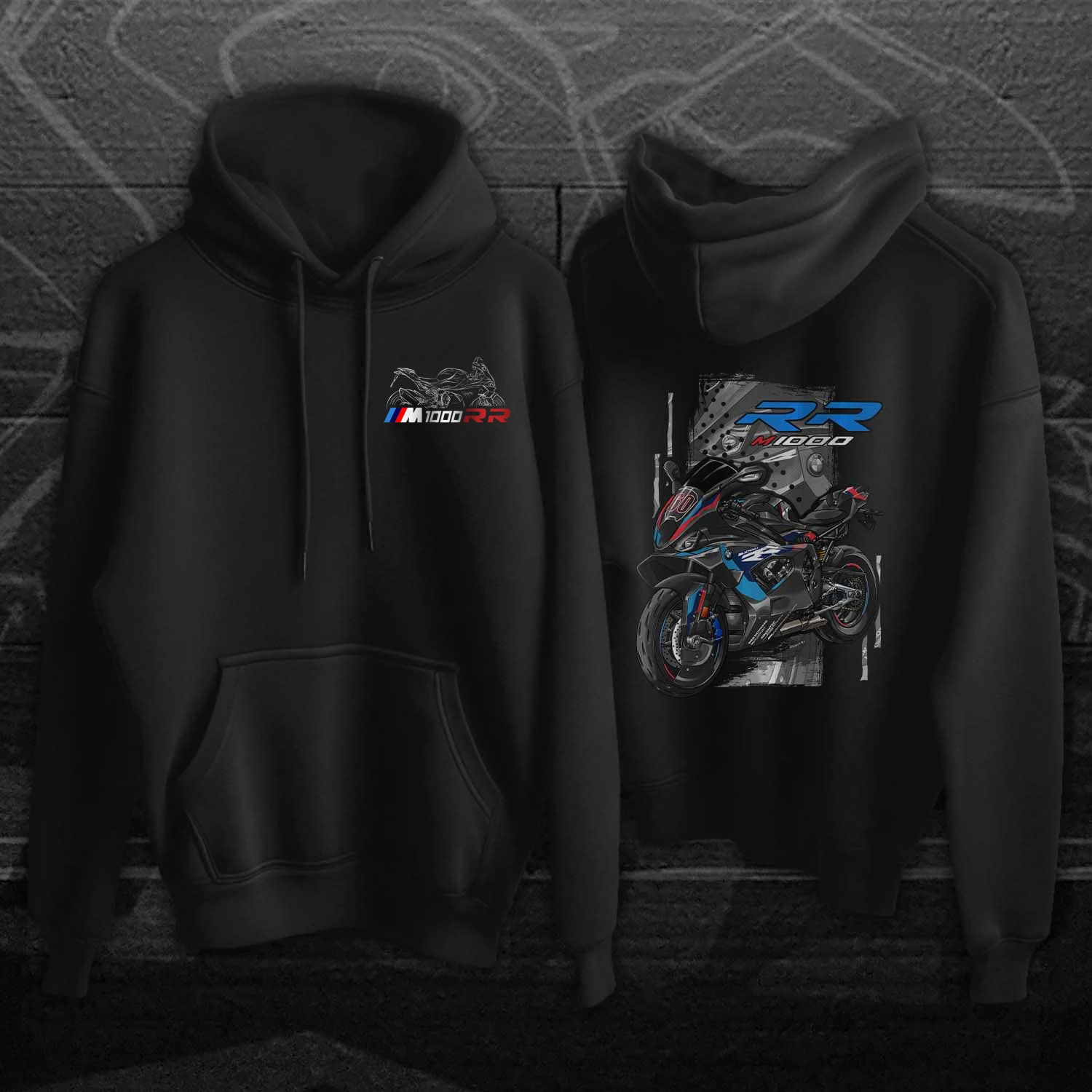 Retro 2021-2024 Models German M1000RR Motorcycle Pullover Hoodie Comfortable Cotton Casual Mens Rider Streetwear