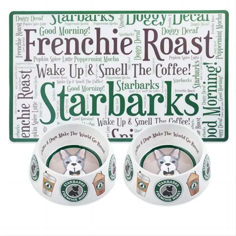 

Luxury Brand Designer Dog Bowl Cute Bowls Placemat Puppy Cat Feeder Non-slip Crash French Bulldog Bowl For Small Dogs