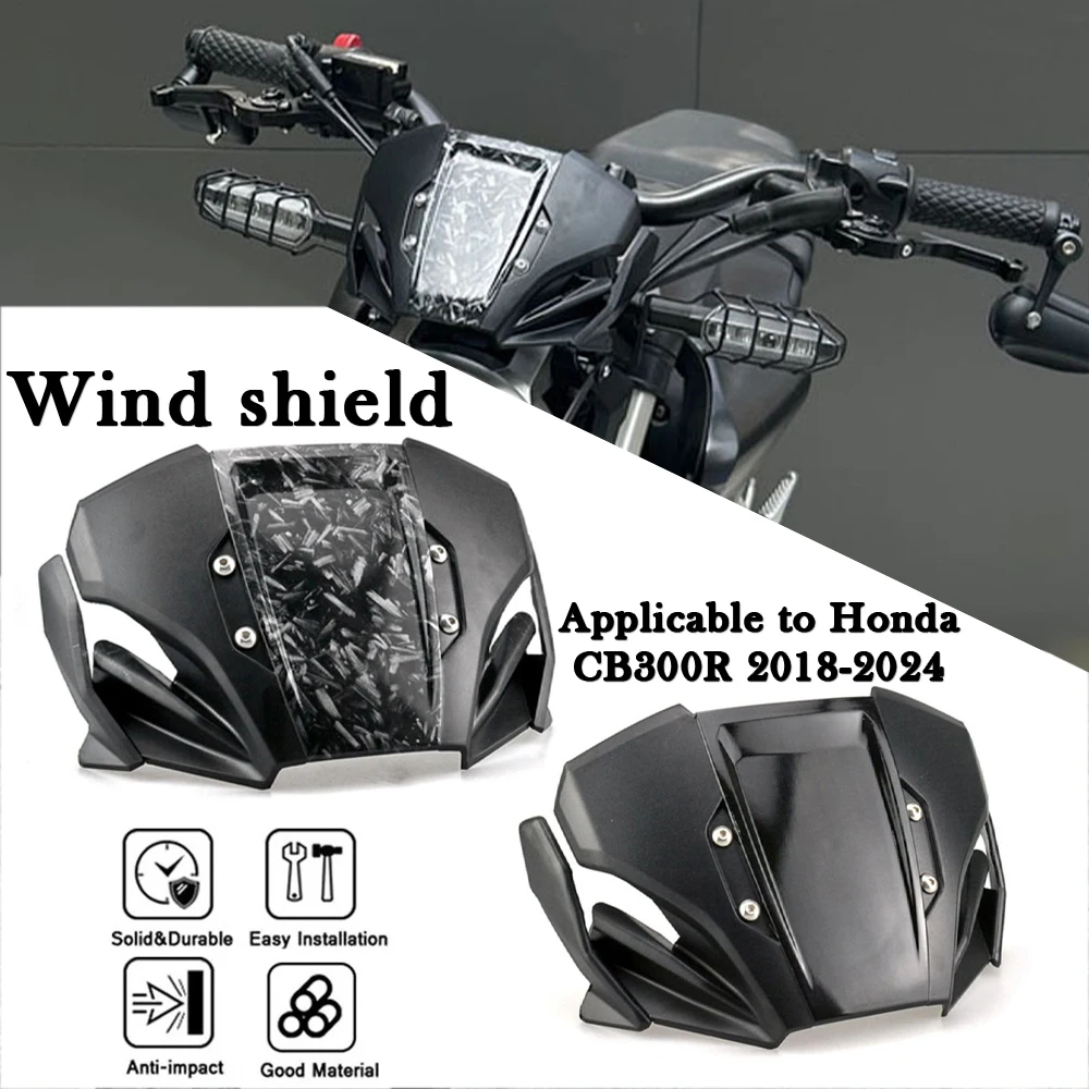 

Honda Motorcycle Windscreen Deflector Windscreen Fairing is Suitable For Honda CB300R Motorcycle Modification Parts From 2018-24
