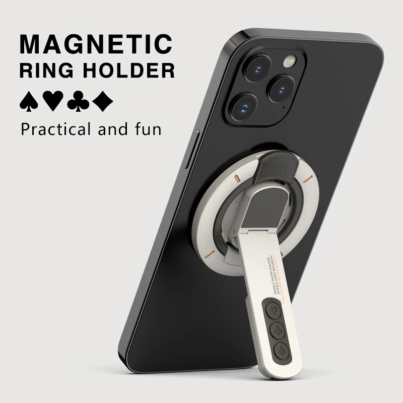 

For MagSafe Phone Grip Stand, 3-in-1 Magnetic Finger Ring Holder Double-Sided Magnetic Phone Stand for iPhone 17 16 15 14 13 12