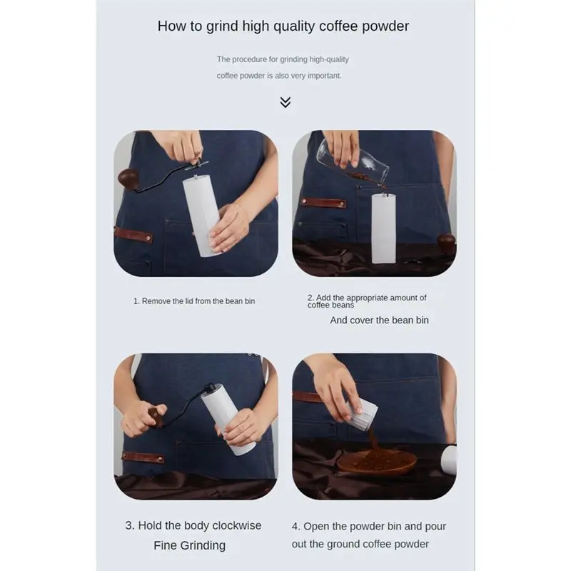 (AIMA) Moedor de Café Manual Portátil com Ajuste de Granulometria, Máquina de Espresso em Aço Inoxidável para Casa, Cozinha e Camping - B
