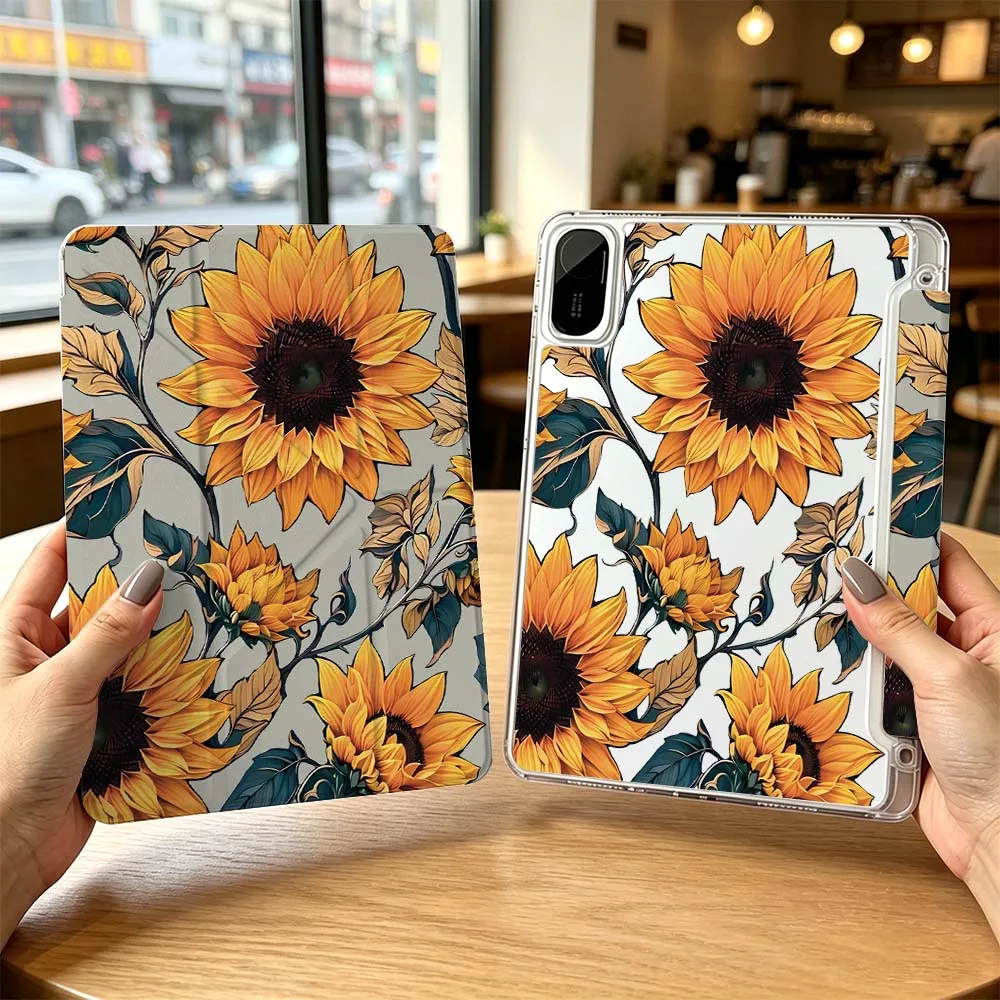 Sunflower Yellow Petal Pattern Cool For Xiaomi Redmi Poco Pad 8 7 6 5 C1 SE 9.7 11.2 12.1 11 inch 3Y Tablet Case