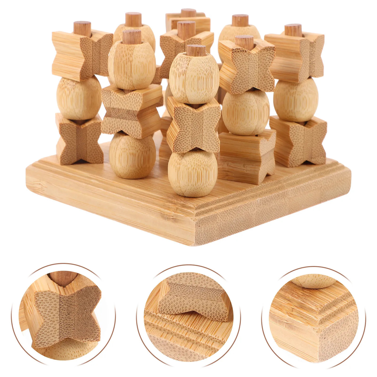 

1Set Four in A Row Wood Board Game Puzzle Game Family Entertainment Intellectual Skill Booster Board Games