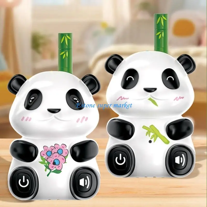 090B Cartoon Panda Walkies Talkie Toy con 1KM Kids Learning Camping Playset Citofono elettrico Avventura giocattolo