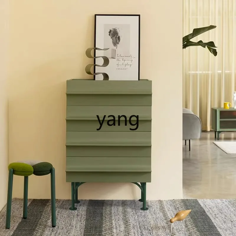 Yjq Solid Wood Modern Minimalist Paint Four-Bucket Cabinet Storage Wall Decorative Sofa Side Cabinet Home